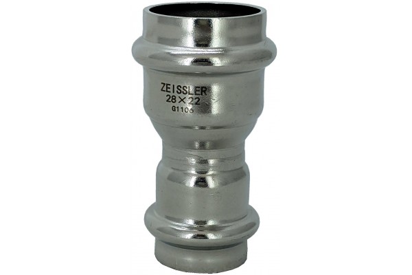 Детальное изображение Двухраструбная пресс-муфта из нерж. стали 28*22mm ZEISSLER ZTI.503.002822 в интернет-магазине THERM.BY