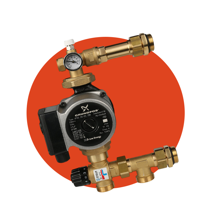 Насосные группы к гребенкам теплого пола