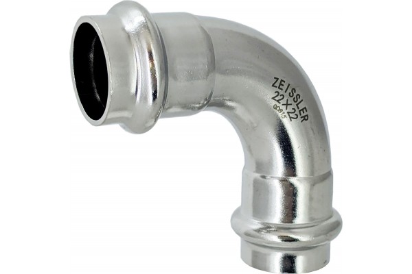 Детальное изображение Двухраструбный пресс-угольник из нерж. стали 90 22*22mm ZEISSLER ZTI.551.002222 в интернет-магазине THERM.BY
