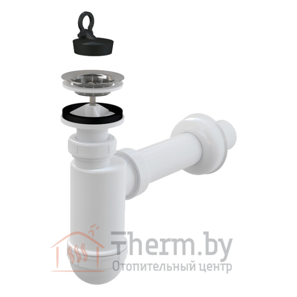 Детальное изображение A410 / Сифон для умывальника DN32 с нержавеющей peшeткой, AlcaPlast в интернет-магазине THERM.BY