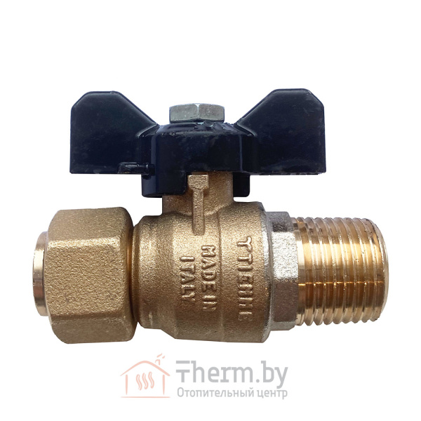 Детальное изображение Кран шаровой с накидной гайкой 1/2"НР х 1/2" ВР Tiemme арт. 2260048 в интернет-магазине THERM.BY