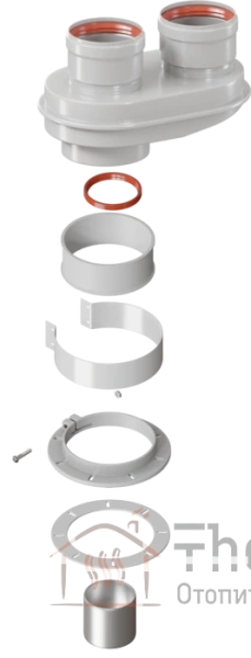 Детальное изображение Адаптер для раздельного дымоудаления универсальный KRATS VA80-80B-1 в интернет-магазине THERM.BY