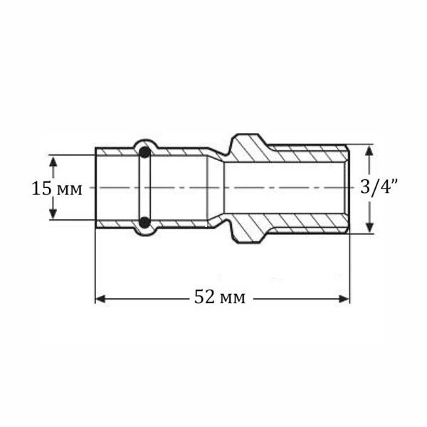 Детальное изображение Пресс ниппель 15 х 3/4" наружная резьба Valtec нержавеющая сталь арт. VTi.901.I.001505 в интернет-магазине THERM.BY