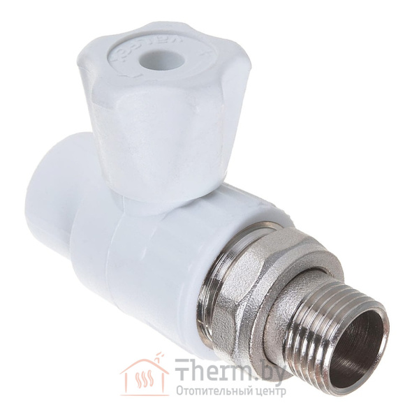 Детальное изображение Кран шаровой для радиатора прямой 25 х 1/2" НР белый VALFEX в интернет-магазине THERM.BY