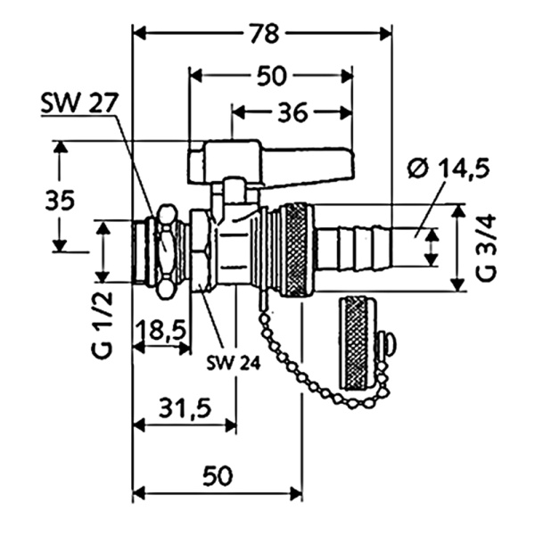 Детальное изображение Кран шаровой сливной со штуцером Schell арт. 13 994 00 99 в интернет-магазине THERM.BY