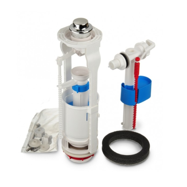 Детальное изображение WC6050M / Арматура к смывному бачку, кнопка хром, боковая подвод, WC6050M эконом, Ани Пласт в интернет-магазине THERM.BY