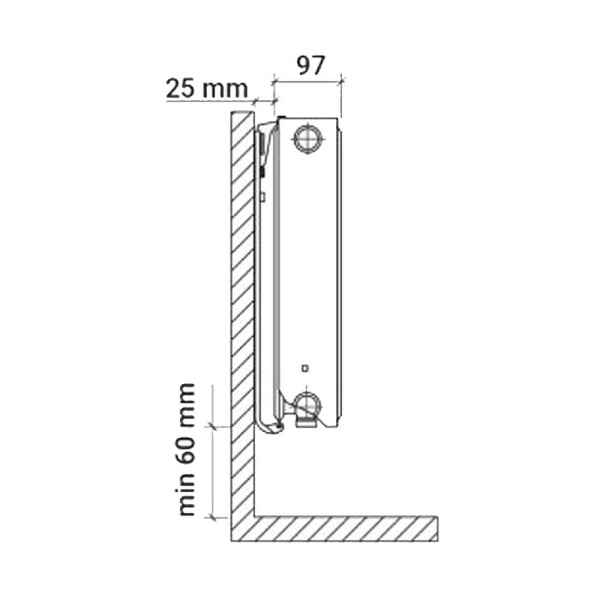Детальное изображение Радиатор стальной панельный RN Steel VENTIL COMPACT 300 х 900 тип 22 в интернет-магазине THERM.BY