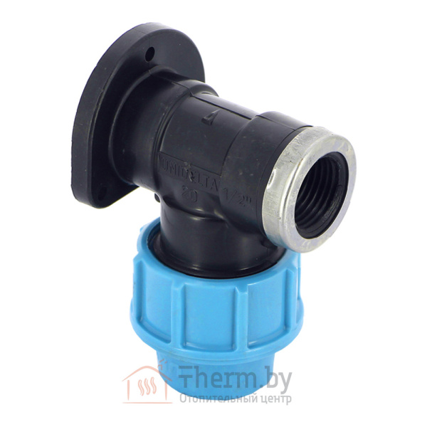 Детальное изображение Угол компрессионный с креплением 20 х 1/2" ВР Unidelta в интернет-магазине THERM.BY