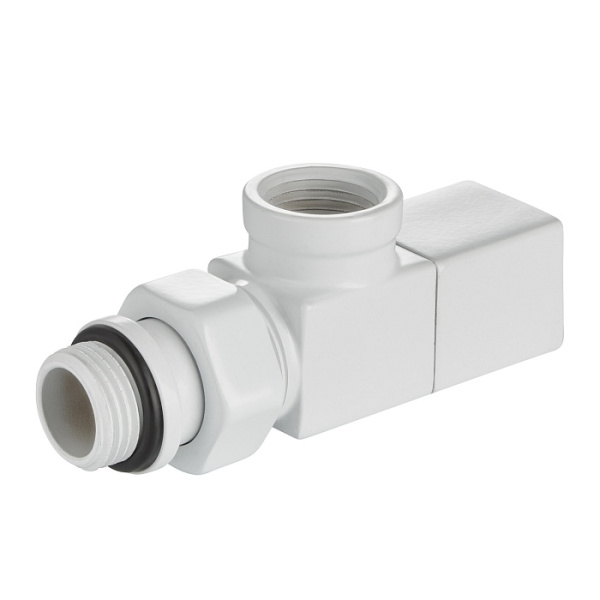 Детальное изображение Набор дизайн-вентилей Royal Thermo CUBE, осевой (белый) 1/2" в интернет-магазине THERM.BY