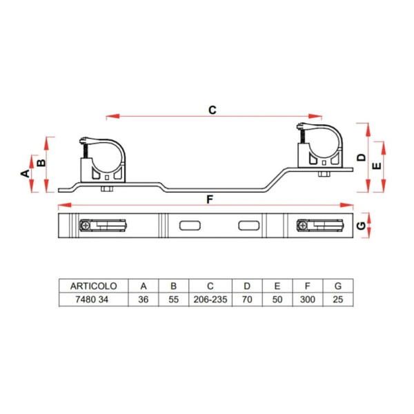 Детальное изображение Кронштейн с креплениями 3/4" для монтажа коллекторов FAR арт. FK 7480 34 в интернет-магазине THERM.BY