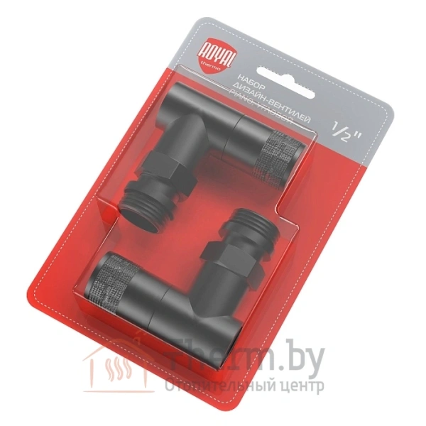 Детальное изображение Набор дизайн-вентилей Royal Thermo PIANO, угловой (черный) 1/2" в интернет-магазине THERM.BY