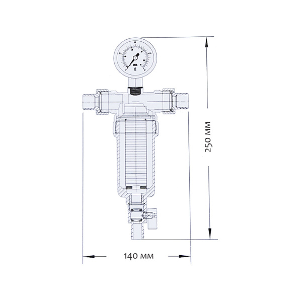 Детальное изображение Фильтр тонкой очистки с манометром 1/2" HР для горячей воды Millennium арт. Mill.FTSC.12.H в интернет-магазине THERM.BY