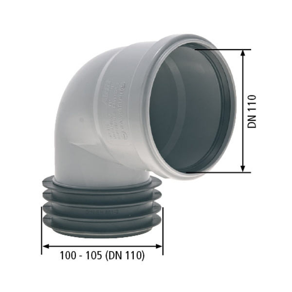 Детальное изображение Восстановитель раструба угловой DN 110/110 Airfit арт. 112110WS в интернет-магазине THERM.BY