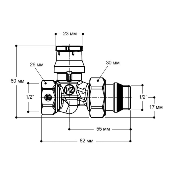 Детальное изображение Кран радиаторный термостатический прямой 1/2" Giacomini R402TG арт. R402X133 в интернет-магазине THERM.BY
