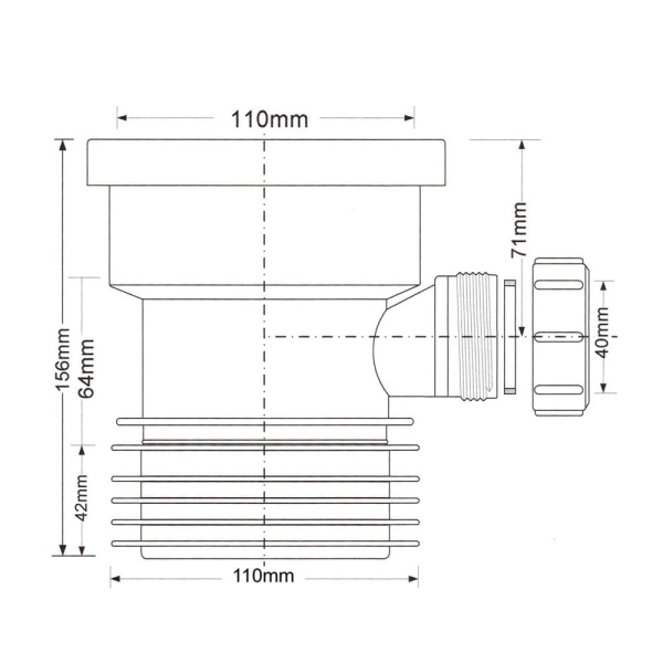 Детальное изображение Муфта-восстановитель раструба 110мм  с компрессионным отводом 40 мм McALPINE MRDC1D-GR в интернет-магазине THERM.BY