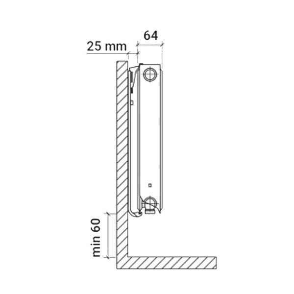 Детальное изображение Радиатор стальной панельный RN Steel VENTIL COMPACT 500 х 700 тип 21 в интернет-магазине THERM.BY