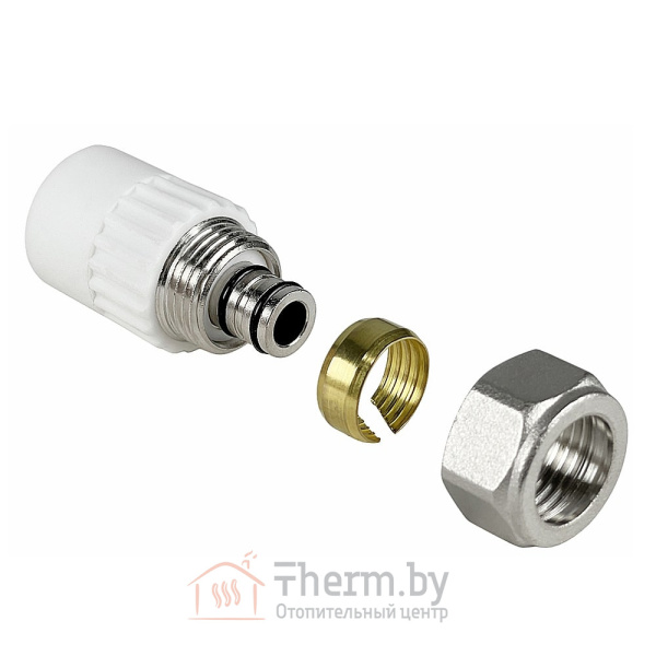 Детальное изображение Муфта для соединения PPR-PE-AL-PE труб 20 х 16 мм белая VALFEX в интернет-магазине THERM.BY