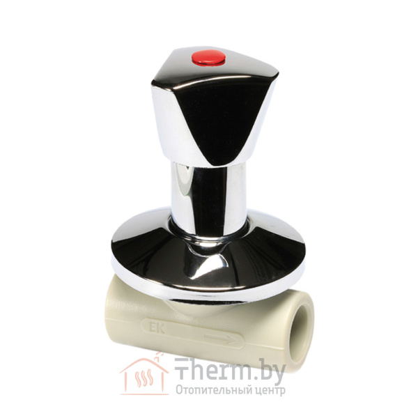 Детальное изображение Кран ПП вентильный под штукатурку 20 мм LUX Wavin Ekoplastik Чехия (мет.ручка) в интернет-магазине THERM.BY