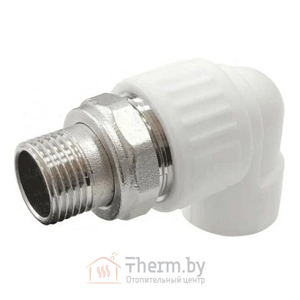 Детальное изображение Угольник с американкой для радиатора 25 x 3/4" НР белый VALFEX в интернет-магазине THERM.BY