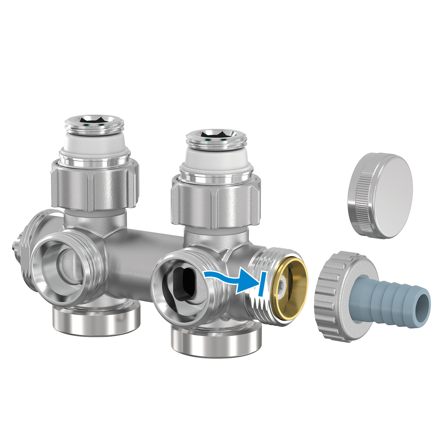 Комплект VARIODESIGN SIMPLEX с кожухом и термоголовкой хромированного цвета (F12161)