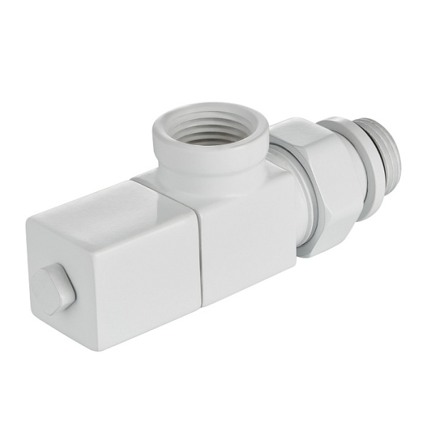 Детальное изображение Набор дизайн-вентилей Royal Thermo CUBE, осевой (белый) 1/2" в интернет-магазине THERM.BY