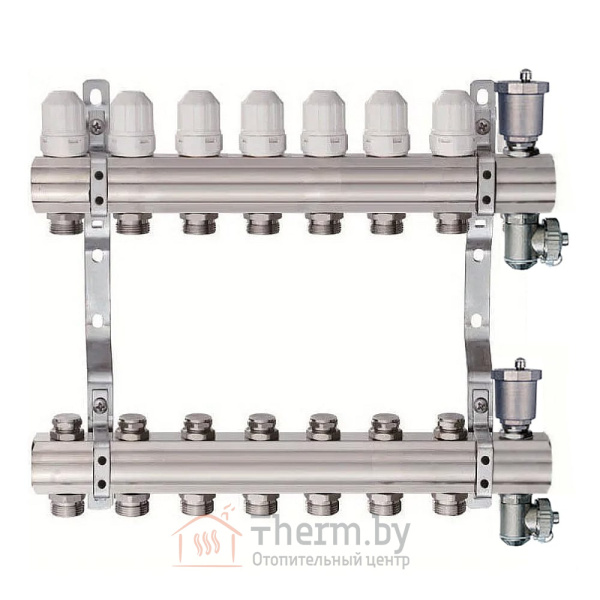 Детальное изображение Коллектор для отопления без расходомеров на 7 выходов TIM арт. КB007 в интернет-магазине THERM.BY