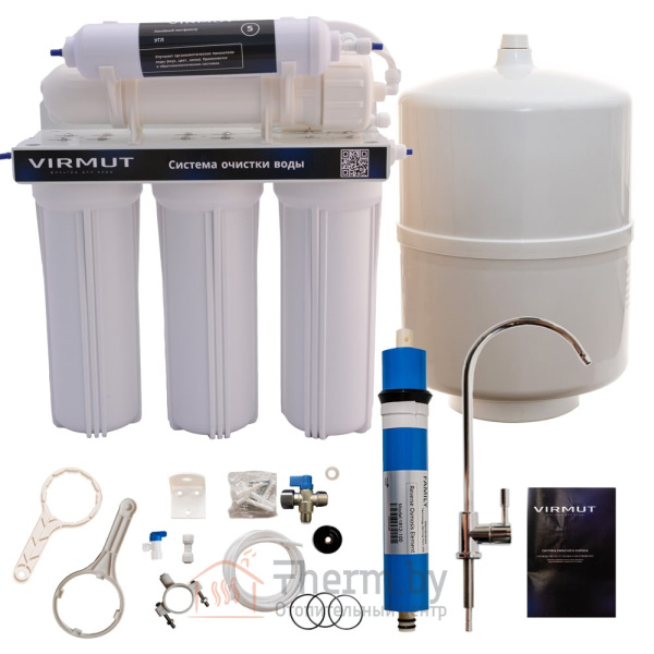 Детальное изображение Система обратного осмоса VIRMUT OSMO-5 White (бак 12 л) в интернет-магазине THERM.BY