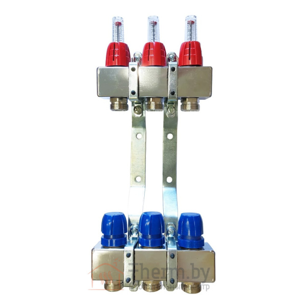 Детальное изображение Коллектор для теплого пола Capricorn Optimum 1 на 3 выхода арт. 9-3955-003-92-24-12 в интернет-магазине THERM.BY