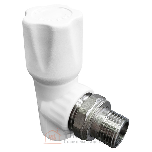Детальное изображение Вентиль для радиатора угловой ПП 25 х 3/4" НР белый VALFEX в интернет-магазине THERM.BY