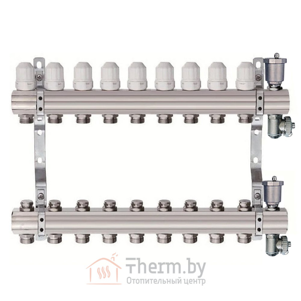 Детальное изображение Коллектор для отопления без расходомеров на 9 выходов TIM арт. КB009 в интернет-магазине THERM.BY
