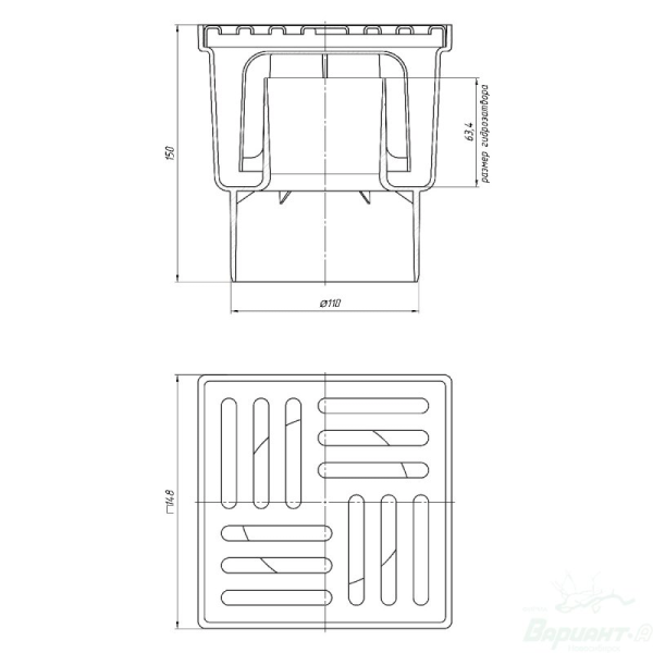 Детальное изображение ТА1212 / Трап сливной вертикальный d.110, реш.15х15, нерж., Ани Пласт в интернет-магазине THERM.BY