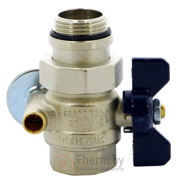 Детальное изображение Кран шаровой прямой для коллектора с уплотнителем и термометром 1" TIEMME арт. 2120042 в интернет-магазине THERM.BY