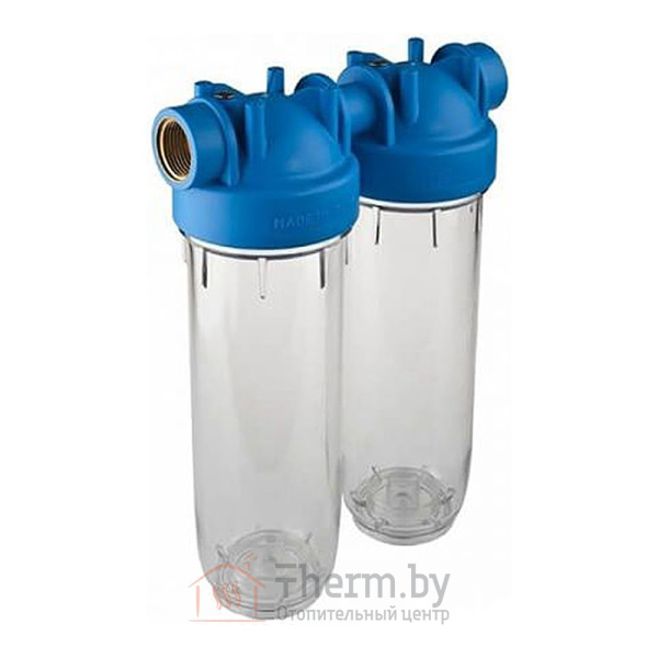 Детальное изображение Магистральный фильтр для очистки воды Atlas Filtri DP 10 DUO 1" OT TS (двойной), без картриджей арт. ZA3120680 в интернет-магазине THERM.BY