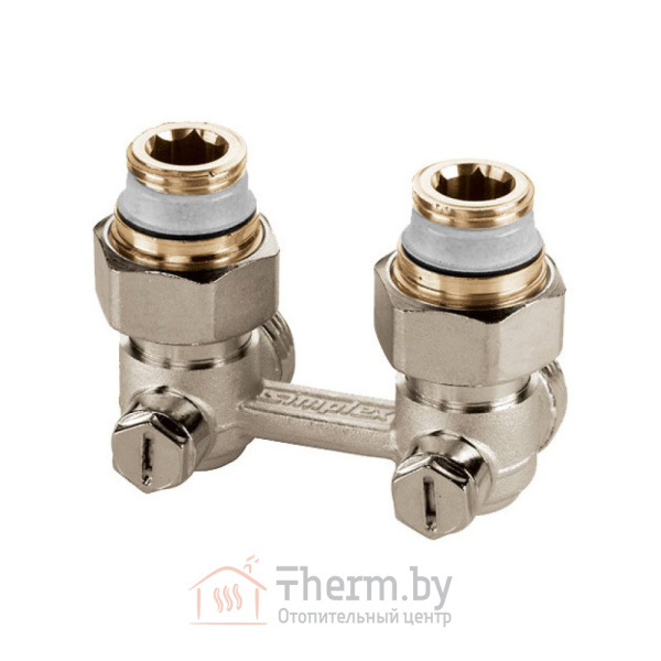 Детальное изображение Узел угловой для радиаторов нижнего подключения Simplex Exclusive line 1/2"НР х 3/4"НР арт. F 10012 в интернет-магазине THERM.BY