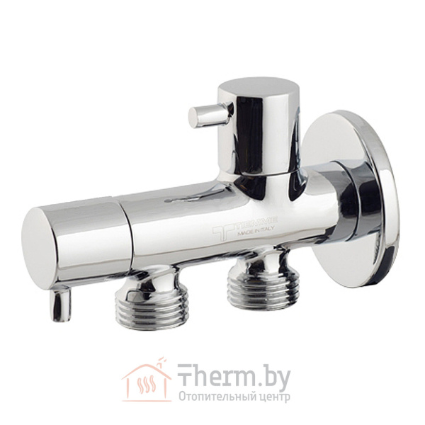 Детальное изображение Вентиль угловой двойной 1/2" (хром) TIEMME арт. 2950196 в интернет-магазине THERM.BY