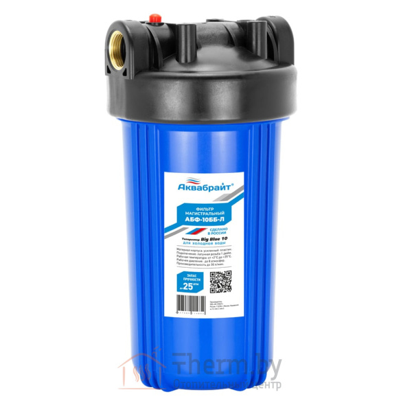 Детальное изображение Магистральный фильтр Аквабрайт синий 10BB АБФ-10ББ-Л в интернет-магазине THERM.BY