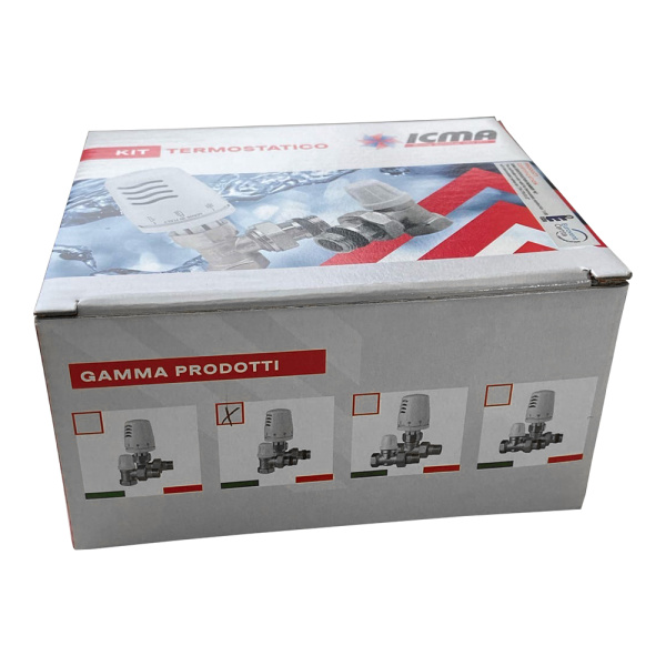 Детальное изображение Комплект термостатический 1/2" угловой, арт. 82KITPAD061101 ICMA в интернет-магазине THERM.BY