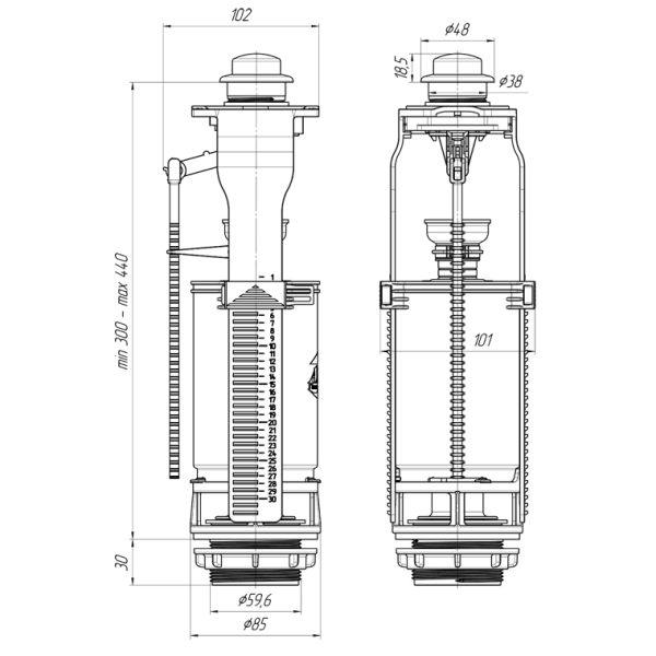 Детальное изображение WC7010С / Кнопка для бачка (арматура )WC7010С хром, Ани Пласт в интернет-магазине THERM.BY
