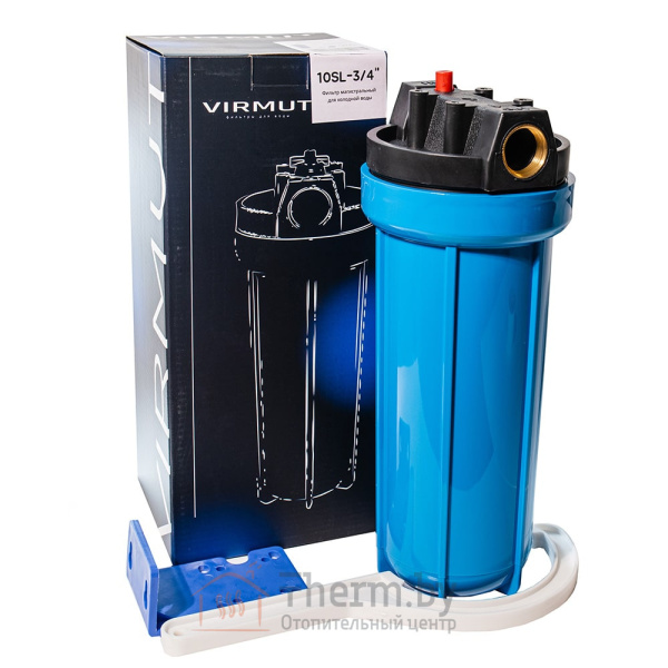 Детальное изображение Магистральный фильтр для холодной воды VIRMUT МФ-34 10SL, 3/4" (синий) в интернет-магазине THERM.BY