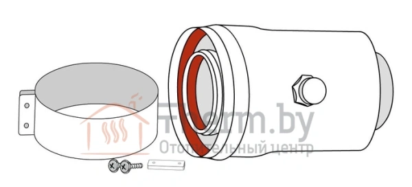 Детальное изображение Адаптер ARISTON Ø60/100 с отводом конденсата 3318008 в интернет-магазине THERM.BY