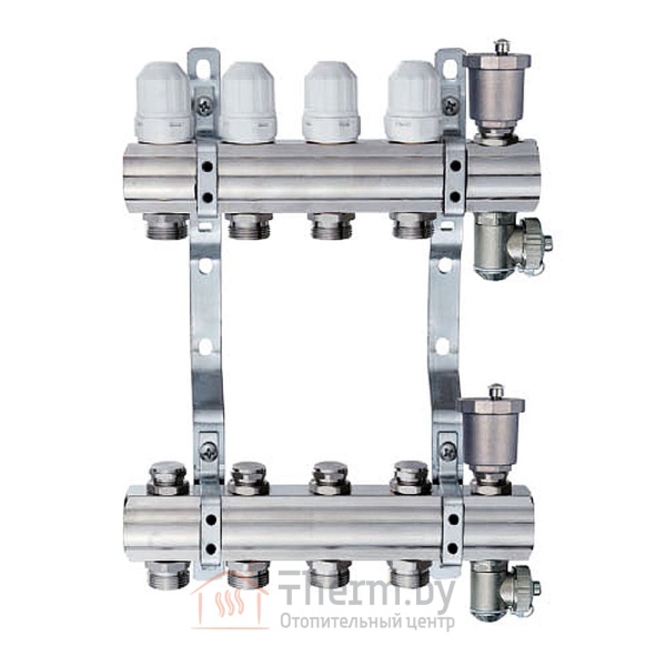 Детальное изображение Коллектор для отопления без расходомеров на 4 выхода TIM арт. КB004 в интернет-магазине THERM.BY