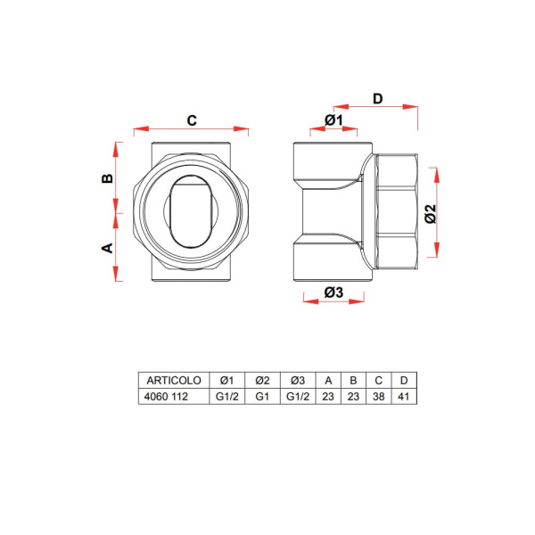 Детальное изображение Узел для подсоединения коллекторов 1/2"ВР x 1"ВР x 1/2" ВР хромированный FAR арт. FK 4060 112 в интернет-магазине THERM.BY