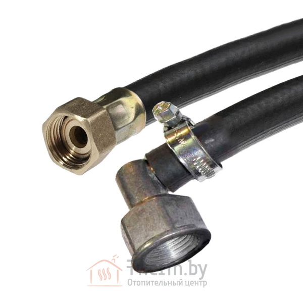 Детальное изображение Шланг газовый угловой резиновый 200 см гайка 1/2" (угол 90°) х штуцер 1/2", ТАиМ в интернет-магазине THERM.BY