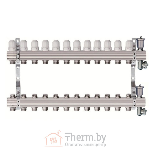 Детальное изображение Коллектор для отопления без расходомеров на 12 выходов TIM арт. КB012 в интернет-магазине THERM.BY