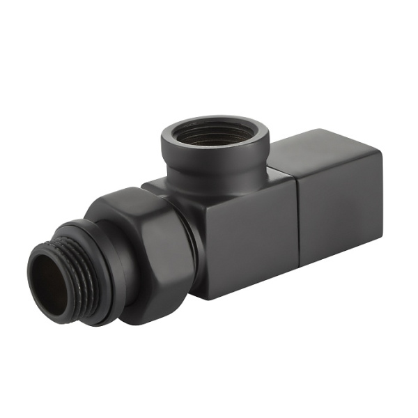 Детальное изображение Набор дизайн-вентилей Royal Thermo CUBE, осевой (черный) 1/2" в интернет-магазине THERM.BY