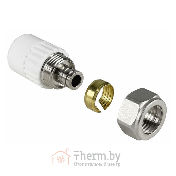 Детальное изображение Муфта для соединения PPR-PE труб 20 х 16 мм белая VALFEX в интернет-магазине THERM.BY