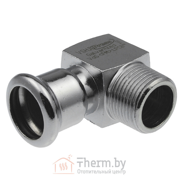 Детальное изображение Пресс угол 15 х 1/2" наружная резьба KAN-therm Steel оцинкованная сталь короткий арт. 1509070012 в интернет-магазине THERM.BY