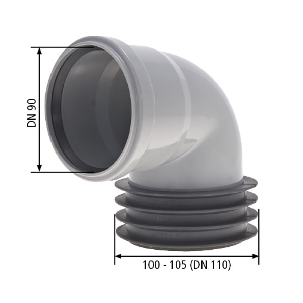 Детальное изображение Восстановитель раструба угловой DN 90/110 Airfit арт. 91110WS в интернет-магазине THERM.BY