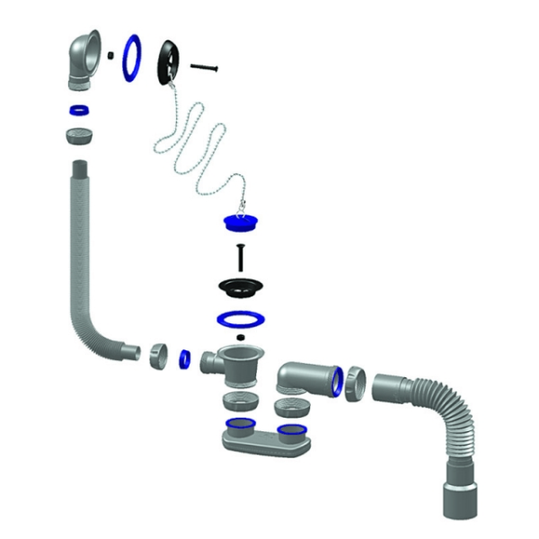 Детальное изображение S12 / Сифон для ванны и глубокого поддона, Unicorn в интернет-магазине THERM.BY