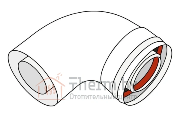 Детальное изображение Отвод коаксиальный 90° Ariston PP 3318075 в интернет-магазине THERM.BY
